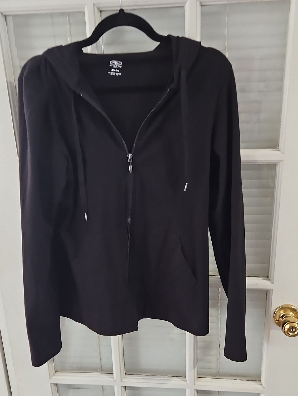 Athletic Works Black Full-Zip Hoodie. Size Large